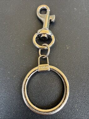Vintage Coach Silver-Tone Key Ring with Clip